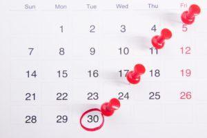 Image of a calendar to help illustrate that SEO takes time