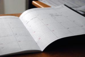 a picture of a calendar to help illustrate a customers routine and pattern