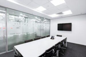 An image of a meeting room inside a company