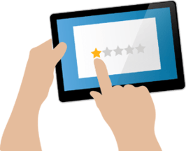 Negative review on a tablet