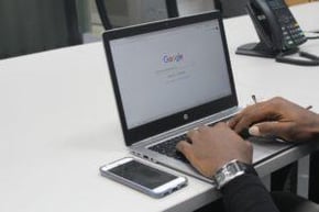 Man on google