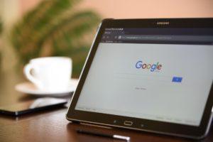 google home page on a tablet